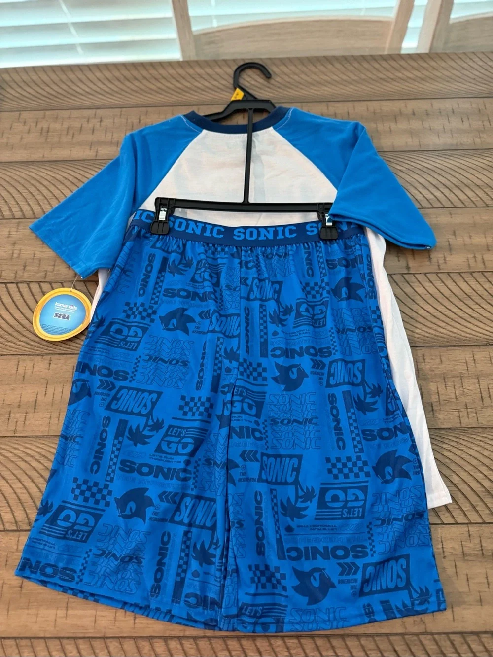 Sonic the Hedgehog Blue Raglan Kids Pajama Matching Set - L (10/12)-NWT